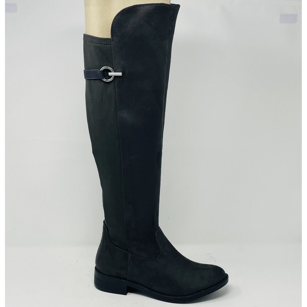 REBEL BY ZIGI Onley Round Toe Riding Boot in Dark Gray Womans SZ 8.5M